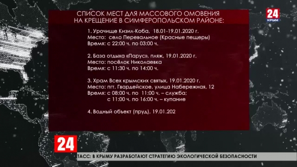 В Крыму оборудовано 46 мест для Крещенского омовения